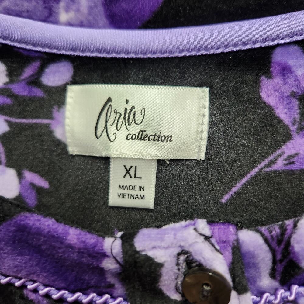 Aria Nightgown Robe XL Purple Cozy Buttery Soft Warm Velour Long Sleeve Pockets - Picture 5 of 9